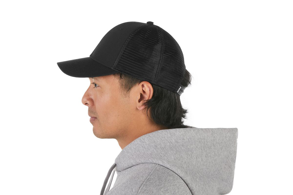 recycled-poly-low-profile-trucker-hat-u9 WebPDP-HAT002002_Recycled_Poly_Low_Profile_Trucker_Hat_Black_Studio_Harper_Studios_0723_Back__HAT002002OS.jpg