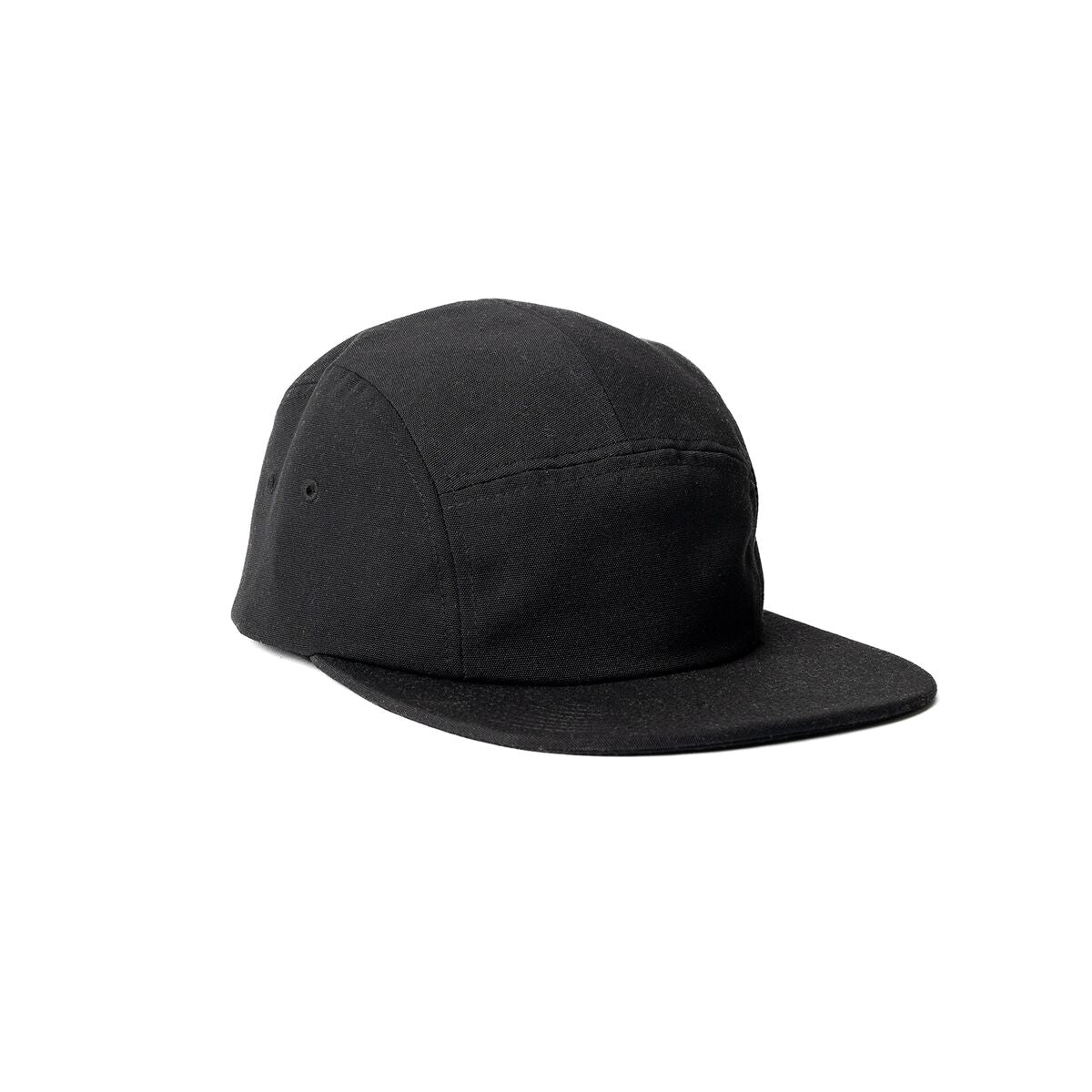 recycled-poly-flat-brim-5-panel-hat-i2 Web_PDP-FlatBrim5PanelHat_Studio_Front_Black.jpg